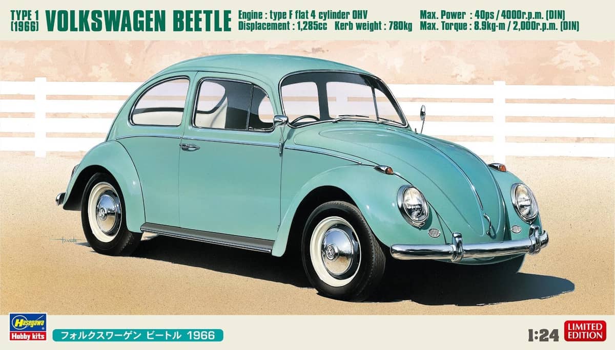 Hasegawa 1/24 1966 Volkswagen Beetle Type 1 Kit HA20732