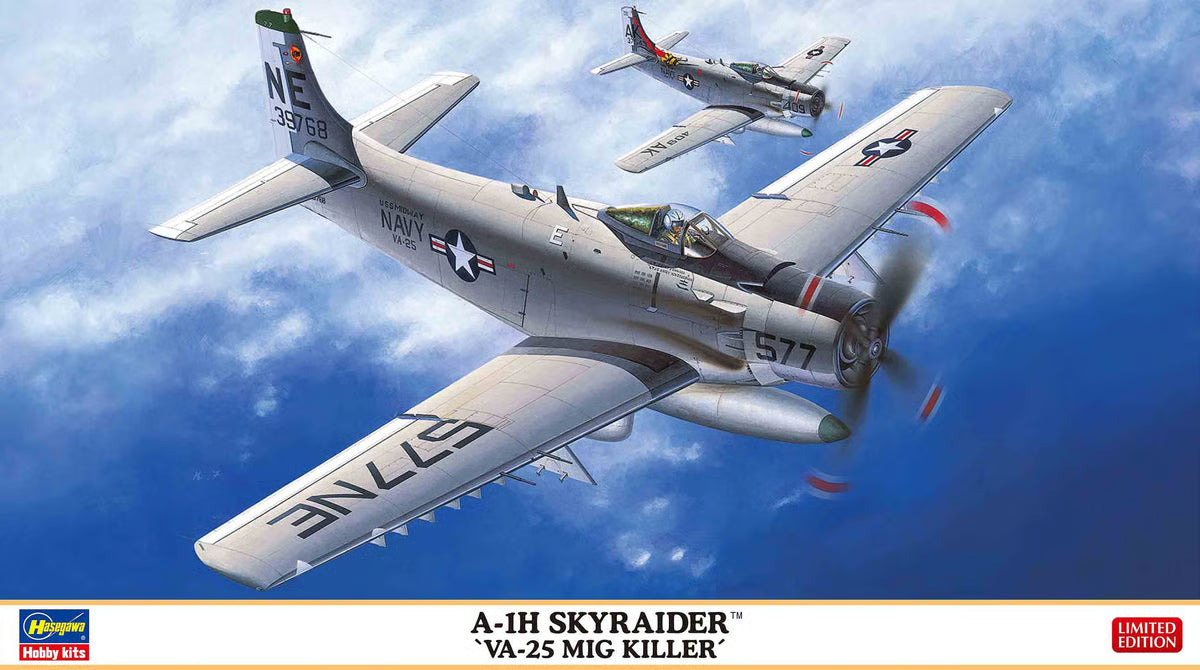 Hasegawa 1/72 A-1H Skyraider VA-25 Mig Killer Kit HALE02527