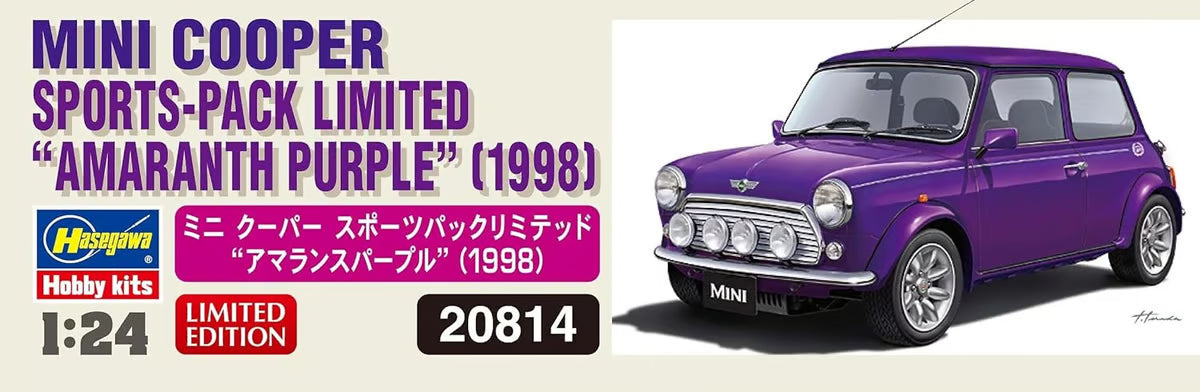 Hasegawa 1/24 1998 Mini Cooper Sports-Pack Limited Amaranth Purple Kit 20814