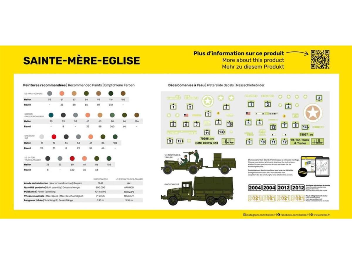 Heller 1/72 Sainte-Mere-Eglise - Trucks & Figures Diorama Kit 50327