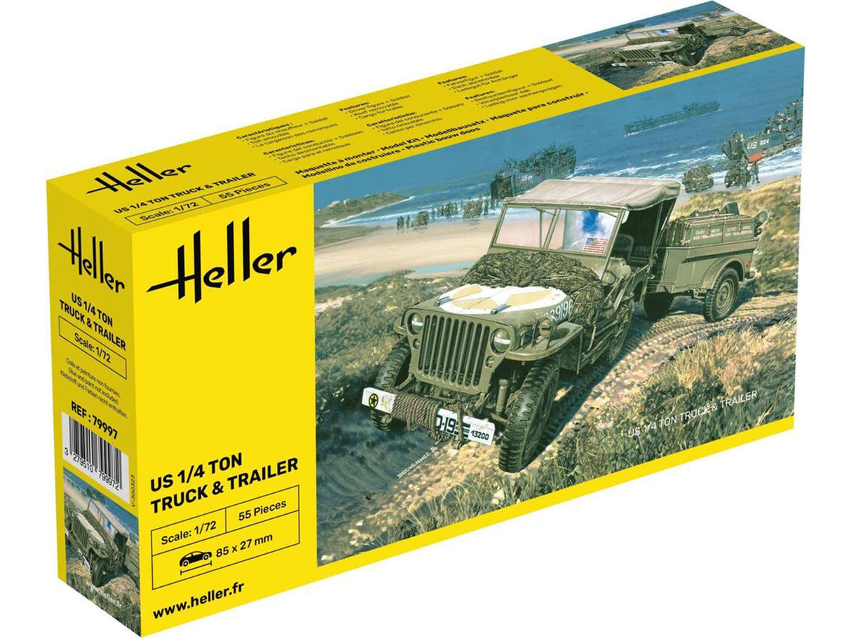 Heller 1/72 US 1/4 Ton Truck & Trailer Kit 79997