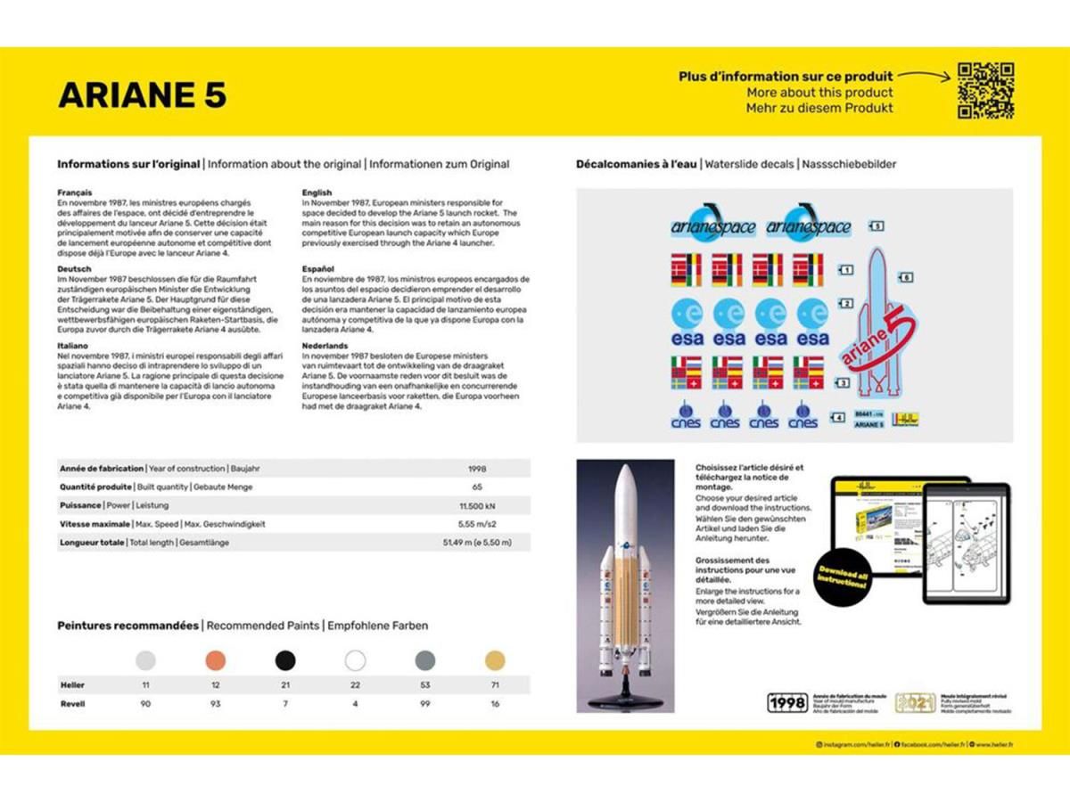 Heller 1/125 Ariane 5 Rocket Kit 80441