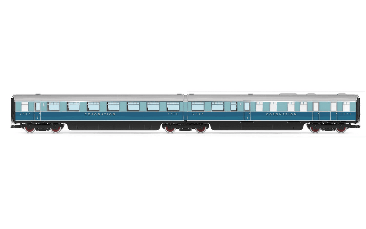 Hornby LNER Coronation Brake Third & Kitchen Third Articulated Coach Pack - Era 3 R40223