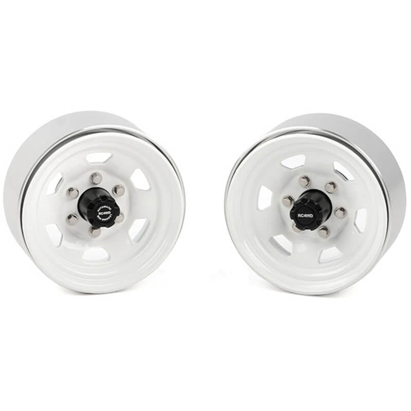 RC4WD STAMPED STEEL 1.7 Inch BEADLOCK SR5 WHEELS (WHITE/BLACK)