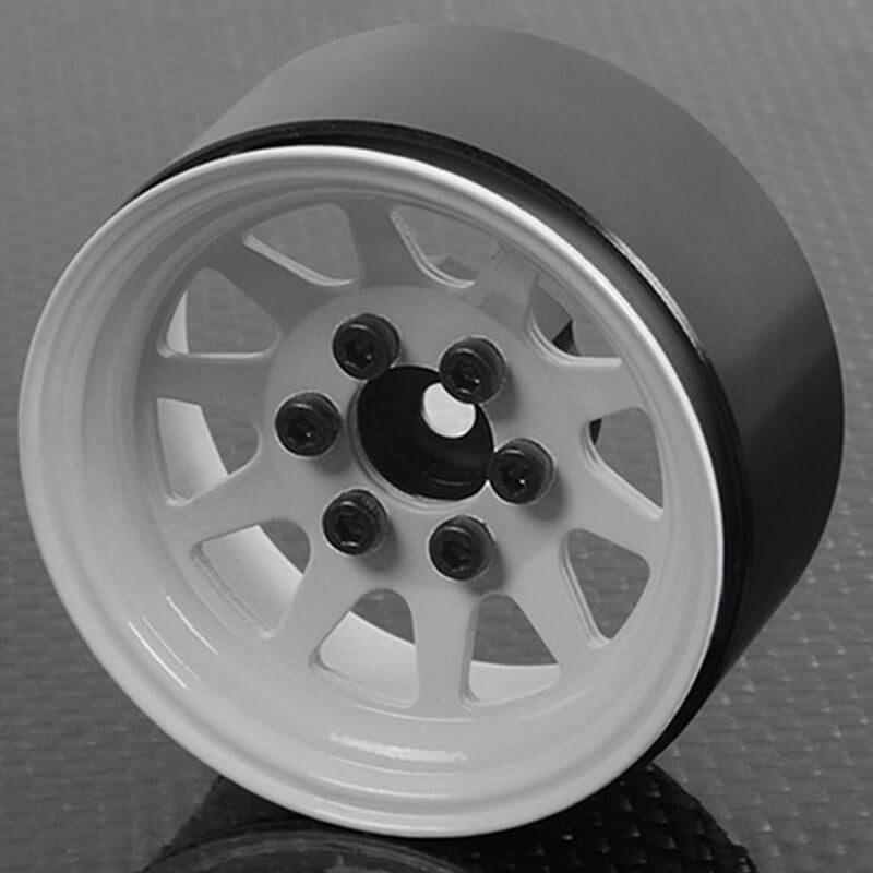 RC4WD OEM STAMPED STEEL 1.9 Inch BEADLOCK WHEELS (WHITE)