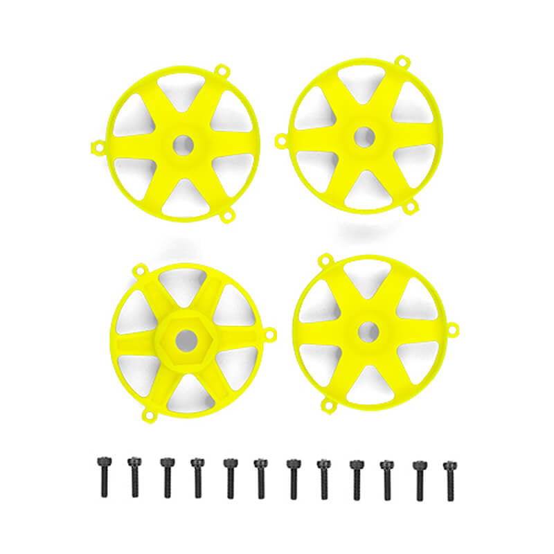 TEAM ASSOCIATED DC10 FT ADJ. WHEEL FACE PLATE FLO. YELLOW(4)