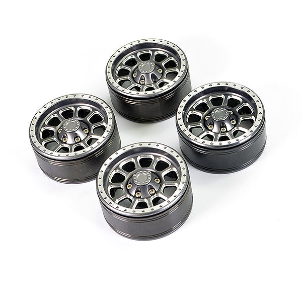 FASTRAX ALUMINUM BEADLOCK TEN 1.9 WHEELS - TITANIUM (4PC)