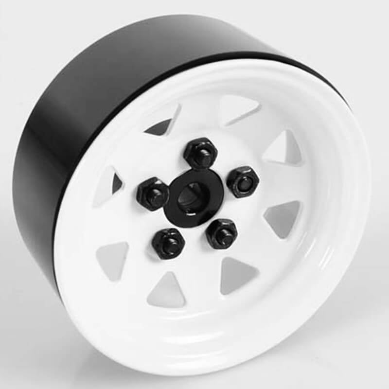 RC4WD 5 LUG WAGON 1.9 Inch STEEL STAMPED BEADLOCK WHEELS (WHITE)