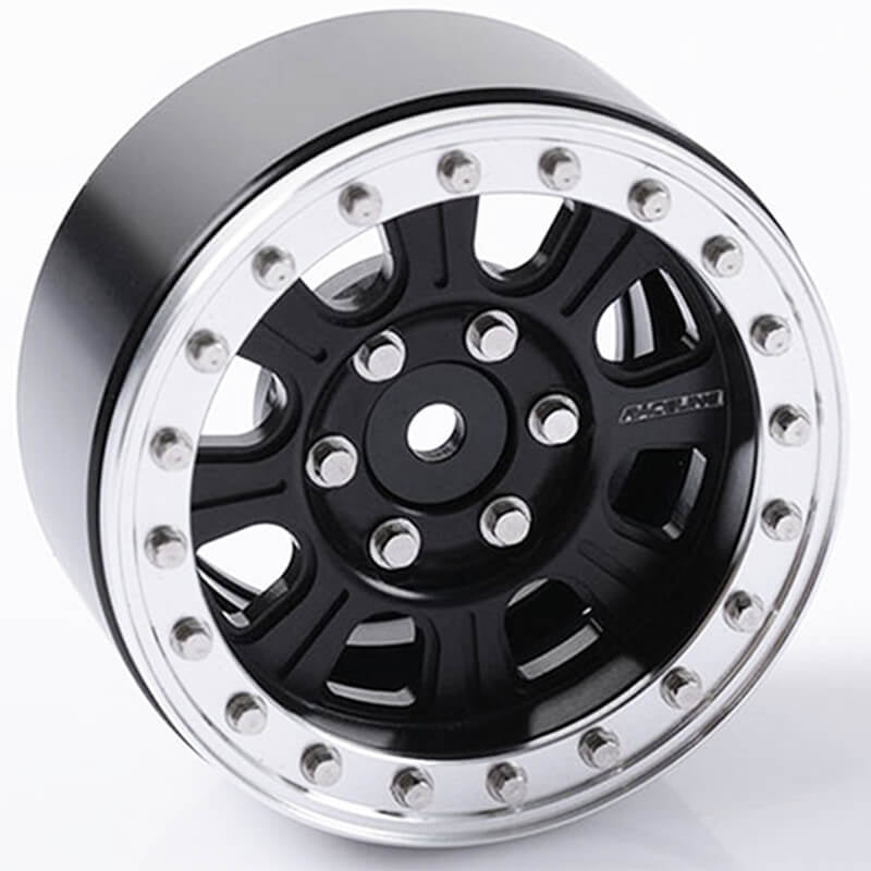 RC4WD RACELINE MONSTER 1.9 Inch BEADLOCK WHEELS (BLACK/SILVER)
