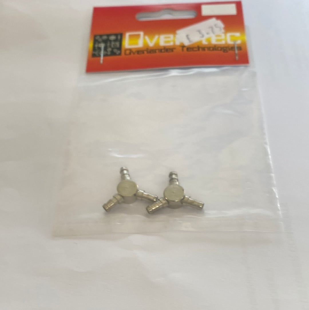 Overlander Metal Fuel Pipe Y-Joints (Silver) -Pair