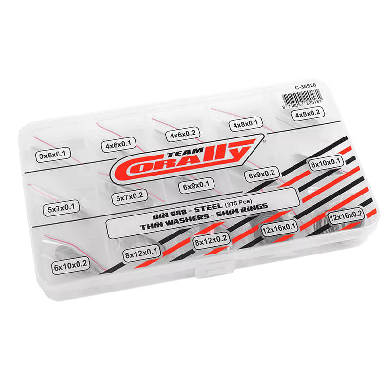 CORALLY SHIM RING SET STEEL 15SIZES 375PCS