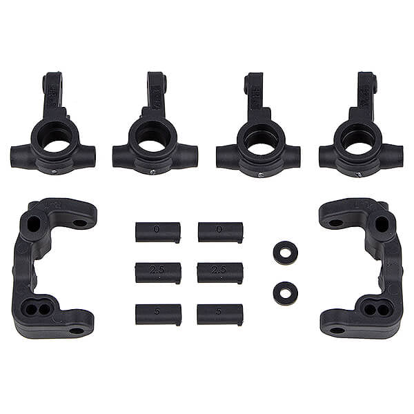 TEAM ASSOCIATED RC10B6.4 -1MM SCRUB CASTER AND STEERING BLOCKS CARBON