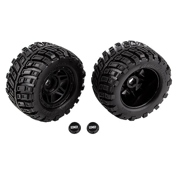 TEAM ASSOCIATED RIVAL MT8 TYRES AND WHEELS MOUNTED