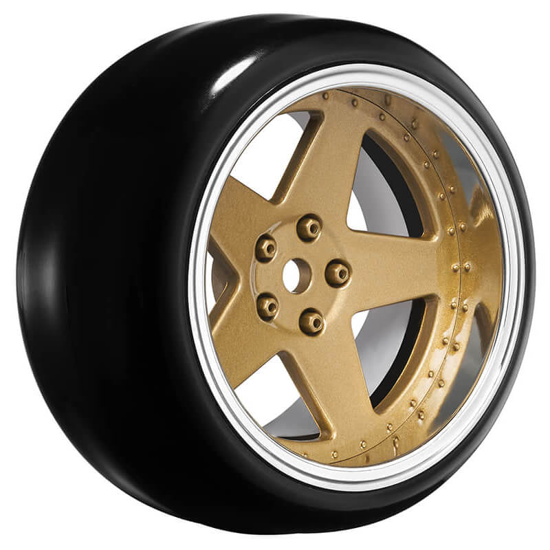 LOUISE RC 1/10 DRIFT 2468MM OFFSET 5-SPOKE WHEELS BRONZE WITH TYRES
