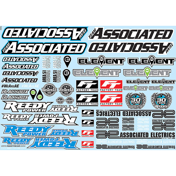TEAM ASSOCIATED AE BRANDING DECAL SHEET