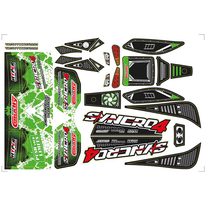 CORALLY BODY DECAL SHEETSYNCRO PRECUT GREEN COLOR