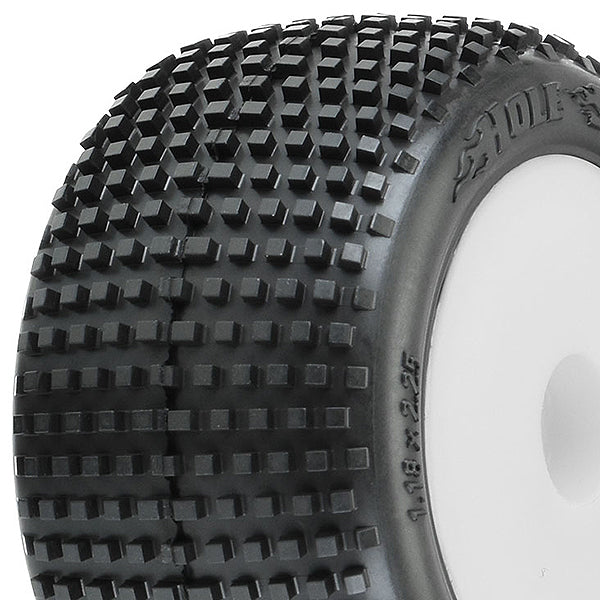 PROLINE HOLESHOT TYRES MINI-T 2.0 MOUNTED ON WHITE WHEELS