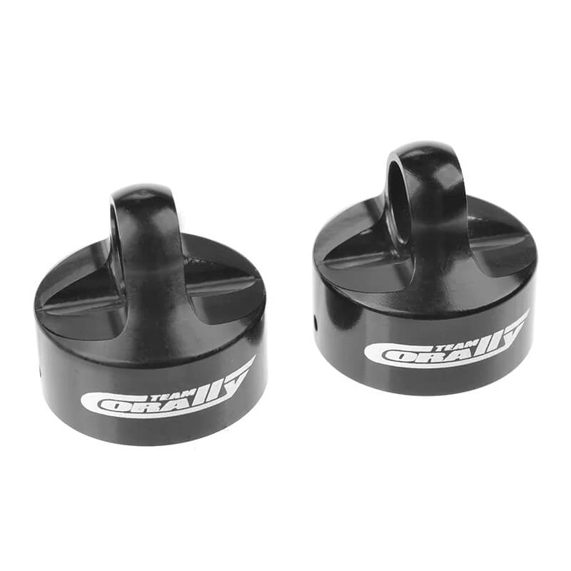 CORALLY SHOCK CAP PRO ALUMINUMHARD ANODISED BLACK 2 PCS