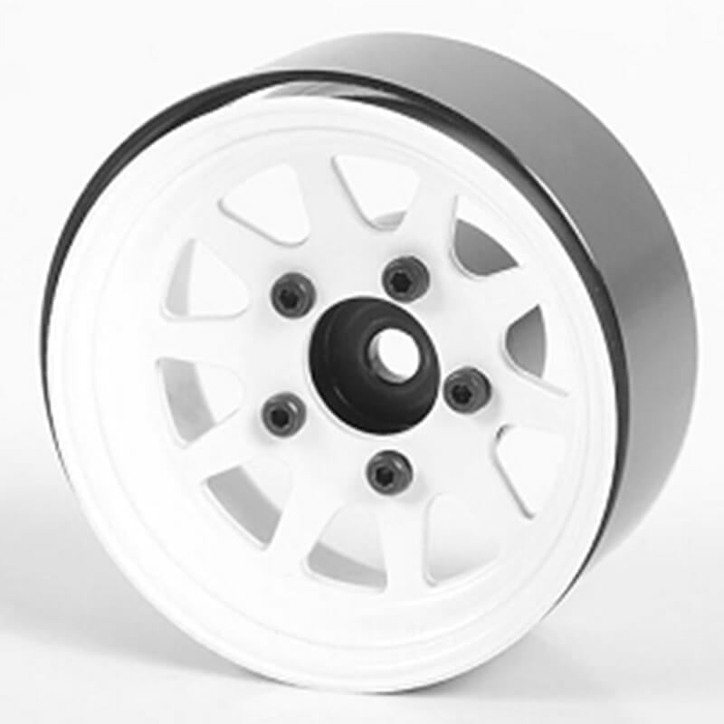 RC4WD OEM STAMPED STEEL 1.55 Inch BEADLOCK WHEELS (WHITE)