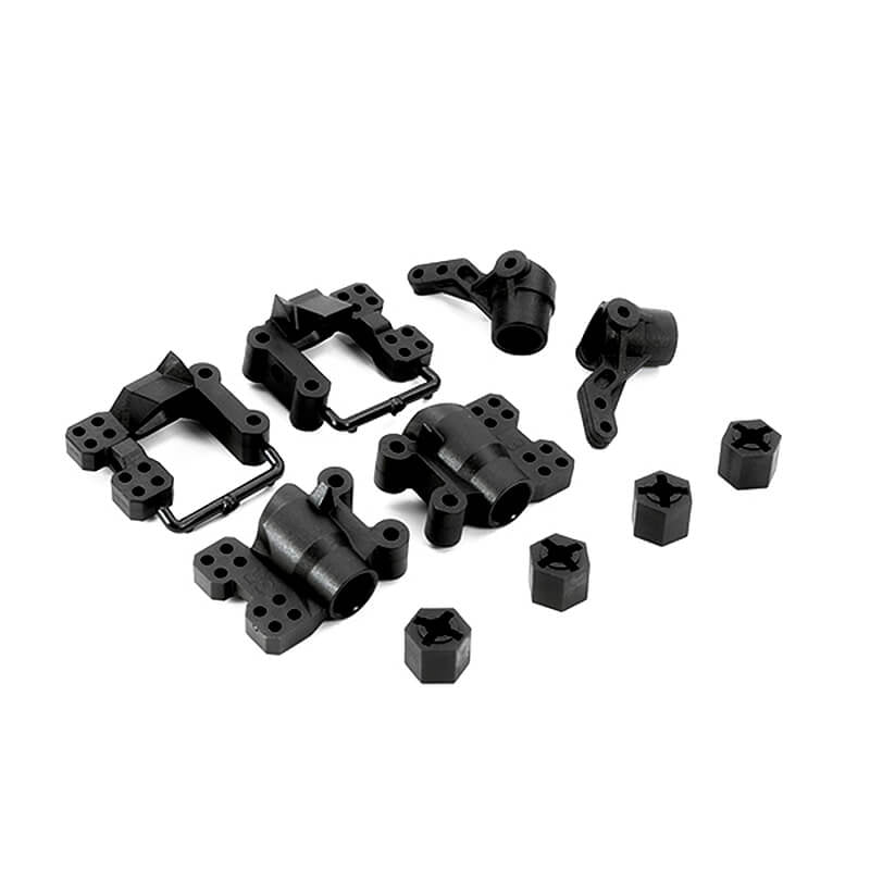 CEN RACING HUB CARRIERS & SPINDLE SET ( F/R WHEEL HEX SERVO HORN