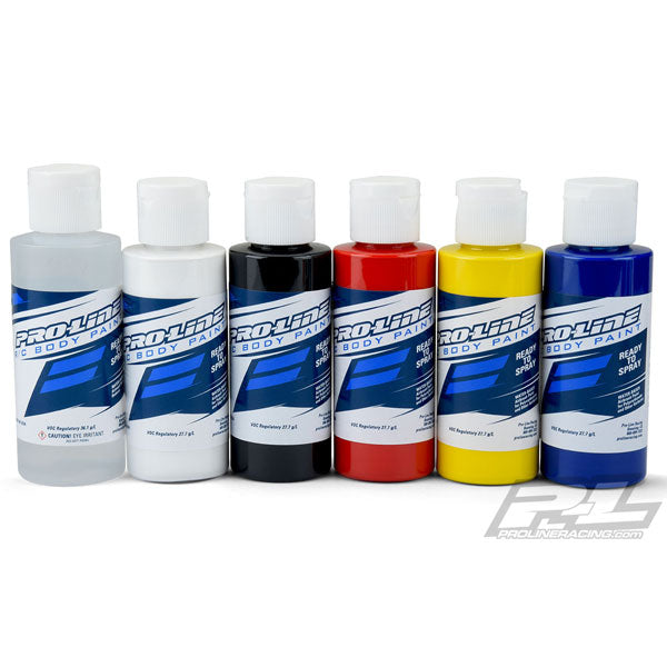 PROLINE RC BODY PAINT PRIMARY COLOURS R./WH/BLK/RED/YEL/BLUE