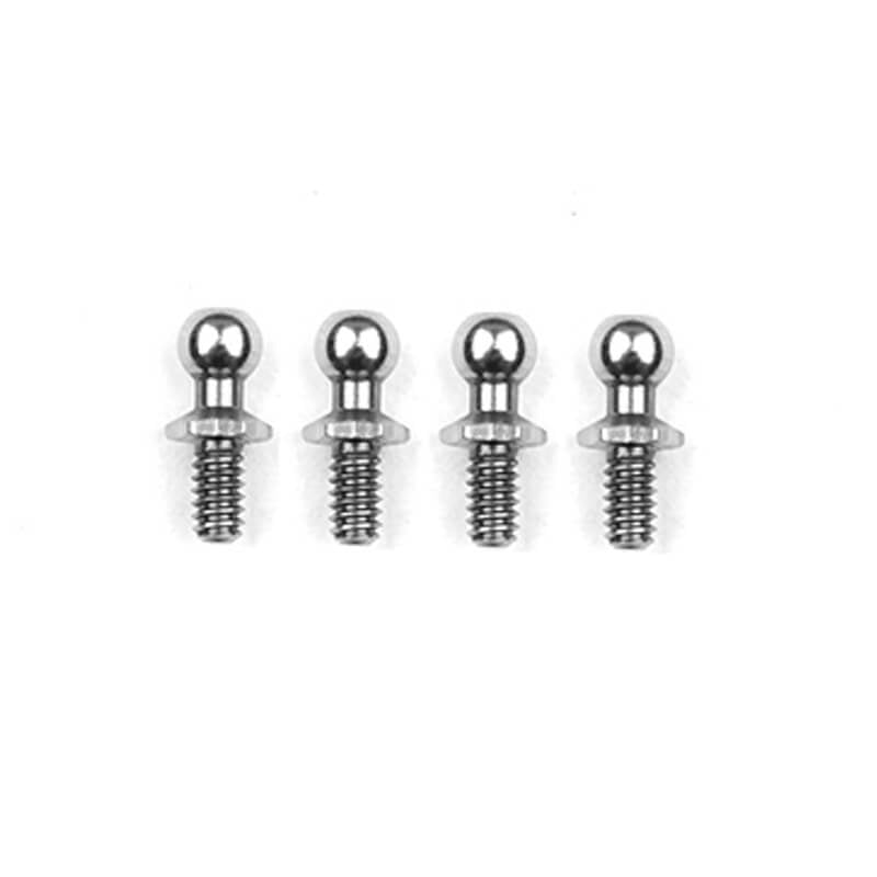 TEAM ASSOCIATED RC10 BALLSTUDS 3.9MM SHORT NECK SILVER