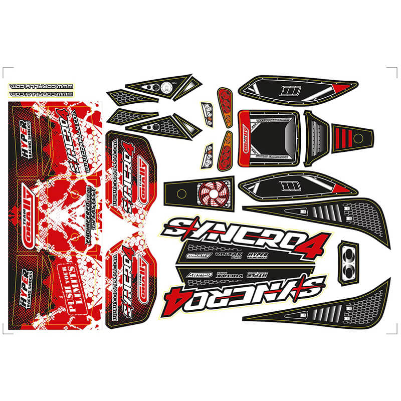 CORALLY BODY DECAL SHEETSYNCRO PRECUT RED COLOR