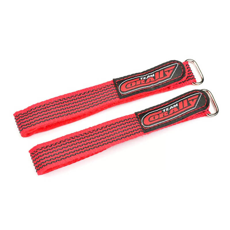 CORALLY PRO BATTERY STRAPS 300X20MM METAL BUCKLE RED