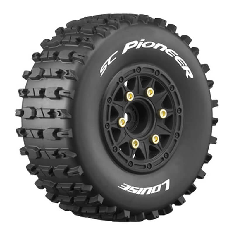 LOUISE RC SC-PIONEER 1/10 TYRE /BLACK RIM HEX 121417mm L-T3148SB