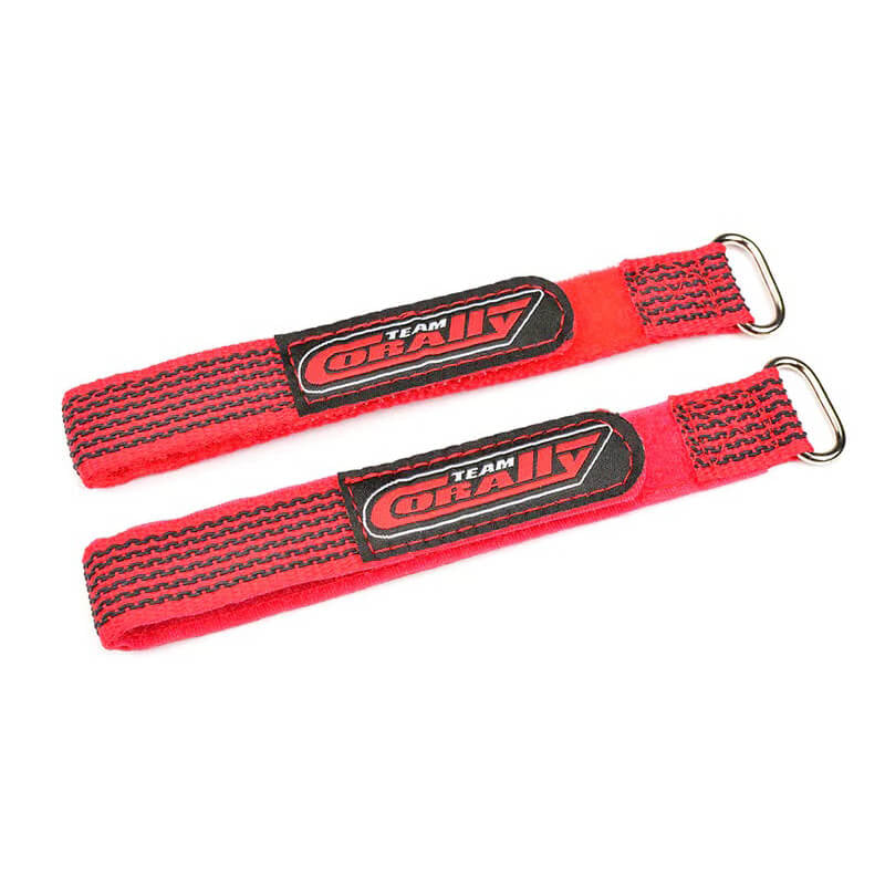 CORALLY PRO BATTERY STRAPS 250X20MM METAL BUCKLE RED