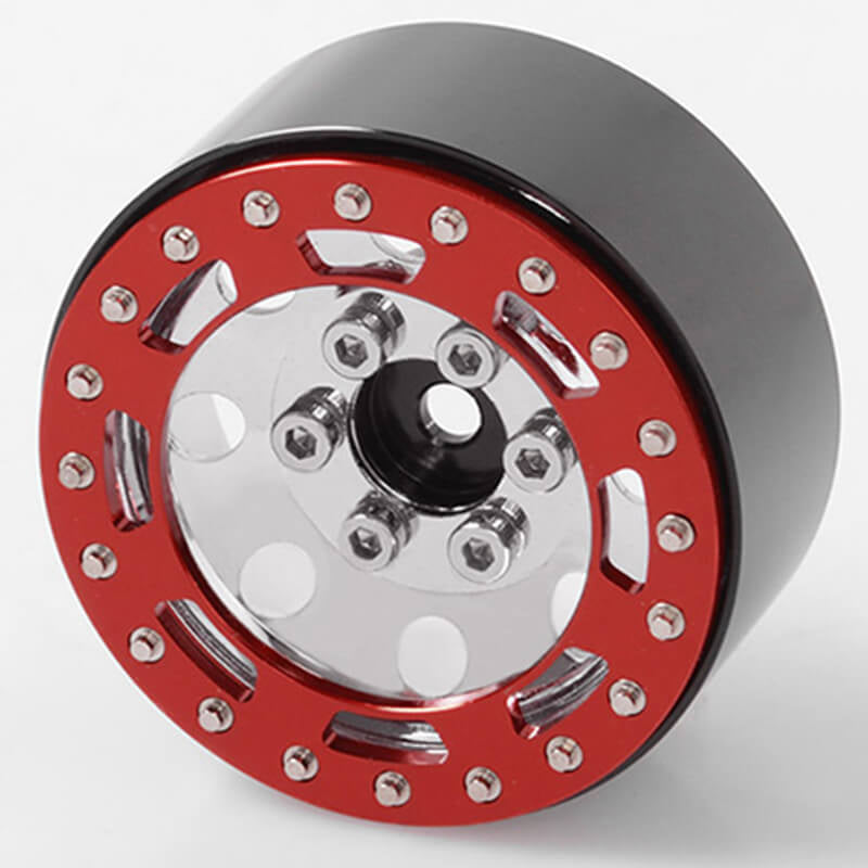 RC4WD TRO 1.7 Inch STAMPED STEEL BEADLOCK WHEELS (RED/CHROME)