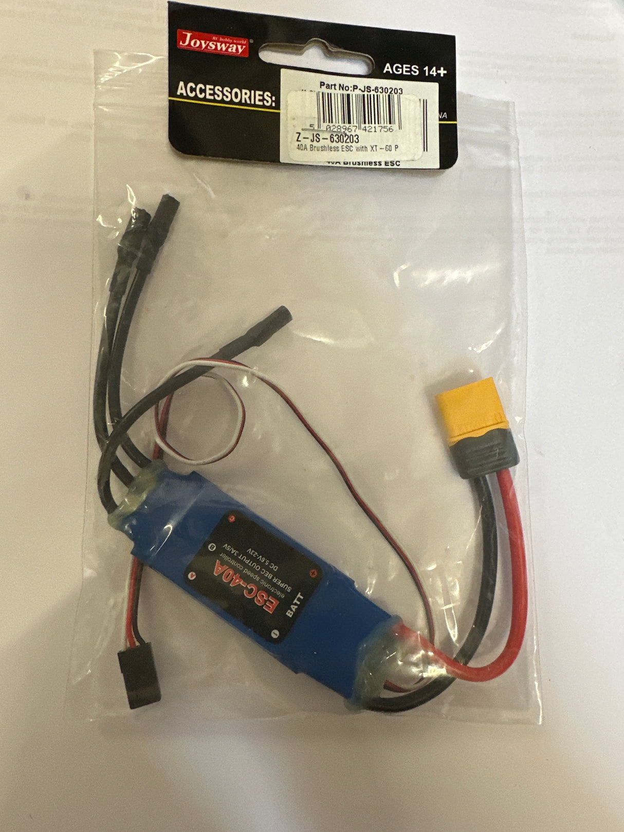 Genuine Joysway Spares 40A Brushless ESC with XT-60 Plug Z-JS-630203 (BOX 66)