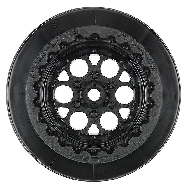 PROLINE SHOWTIME+ WIDE SC 2.2/ 3.0 Inch BLACK WHEELS HEX DRAG CAR