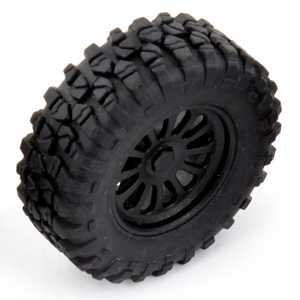 TEAM ASSOCIATED MT28 WHEELS & TYRES MOUNTED (F & R)