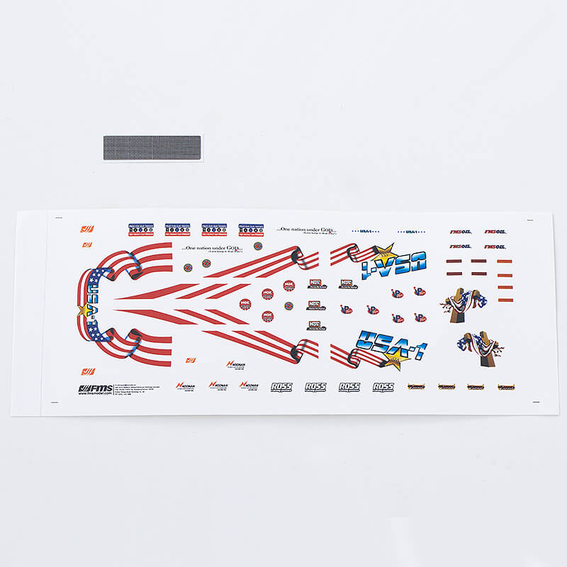 FMS 12402WH SMASHER BODY DECAL SHEET (USA 1)