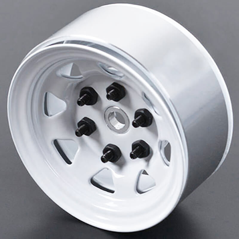 RC4WD STAMPED STEEL 1.55 Inch STOCK WHITE BEADLOCK WHEELS