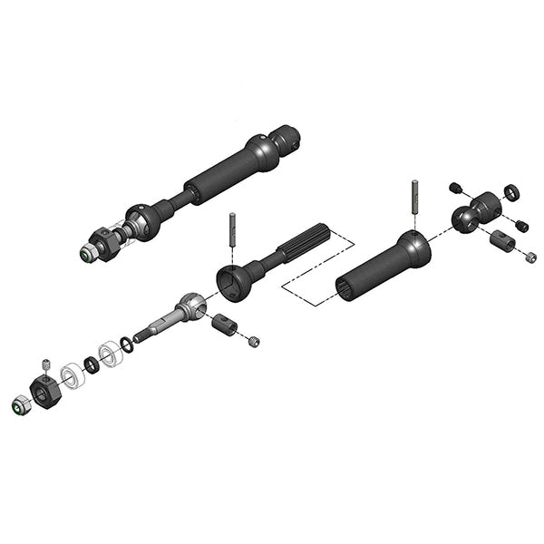 MIP X-DUTY CVD DRIVE KIT REAR 87MM TO 112MM W/5MM BEARING TRAXXAS SLASH/RALLY/STAMPEDE 4X4