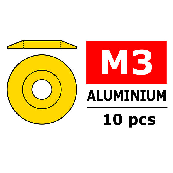 TEAM CORALLY ALUMINIUM WASHER FOR M3 BUTTON HEAD SCREWS O C-3212-30-0