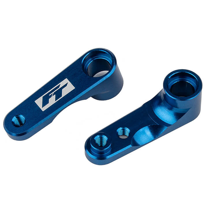 TEAM ASSOCIATED RC10B6.4 FT STEERING BELLCRANKS BLUE ALUMINIUM