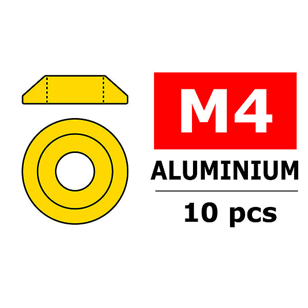 TEAM CORALLY ALUMINIUM WASHER FOR M4 BUTTON HEAD SCREWS O C-3211-40-0