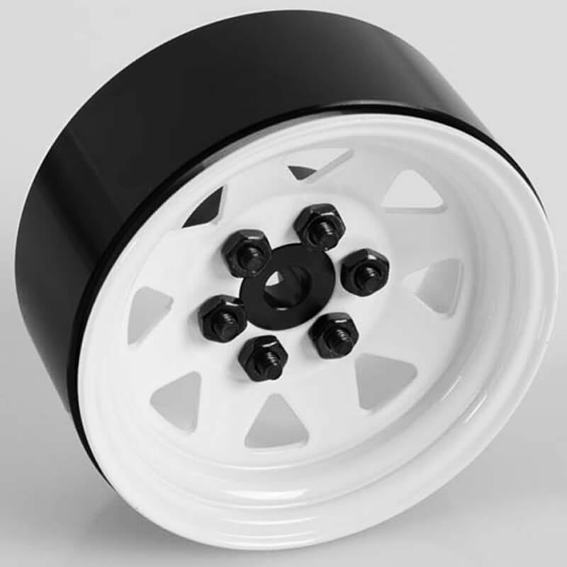 RC4WD 6 LUG WAGON 1.9 Inch STEEL STAMPED BEADLOCK WHEELS (WHITE)