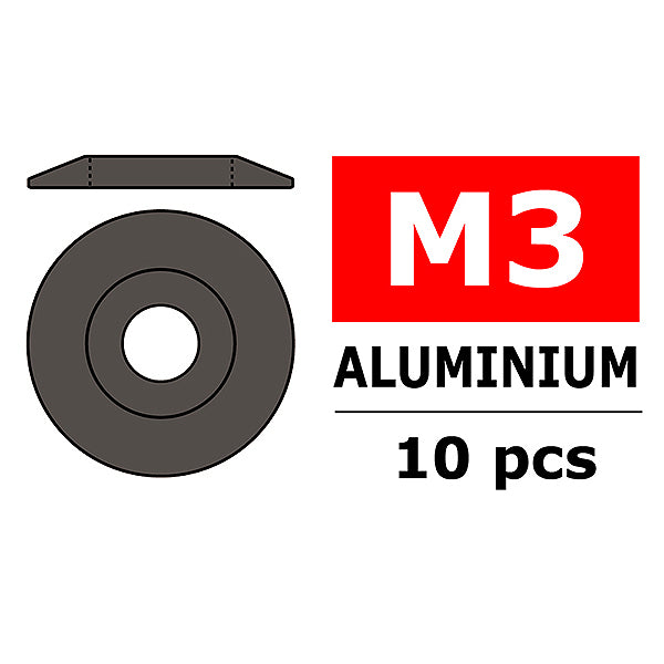 TEAM CORALLY ALUMINIUM WASHER FOR M3 BUTTON HEAD SCREWS O C-3212-30-3