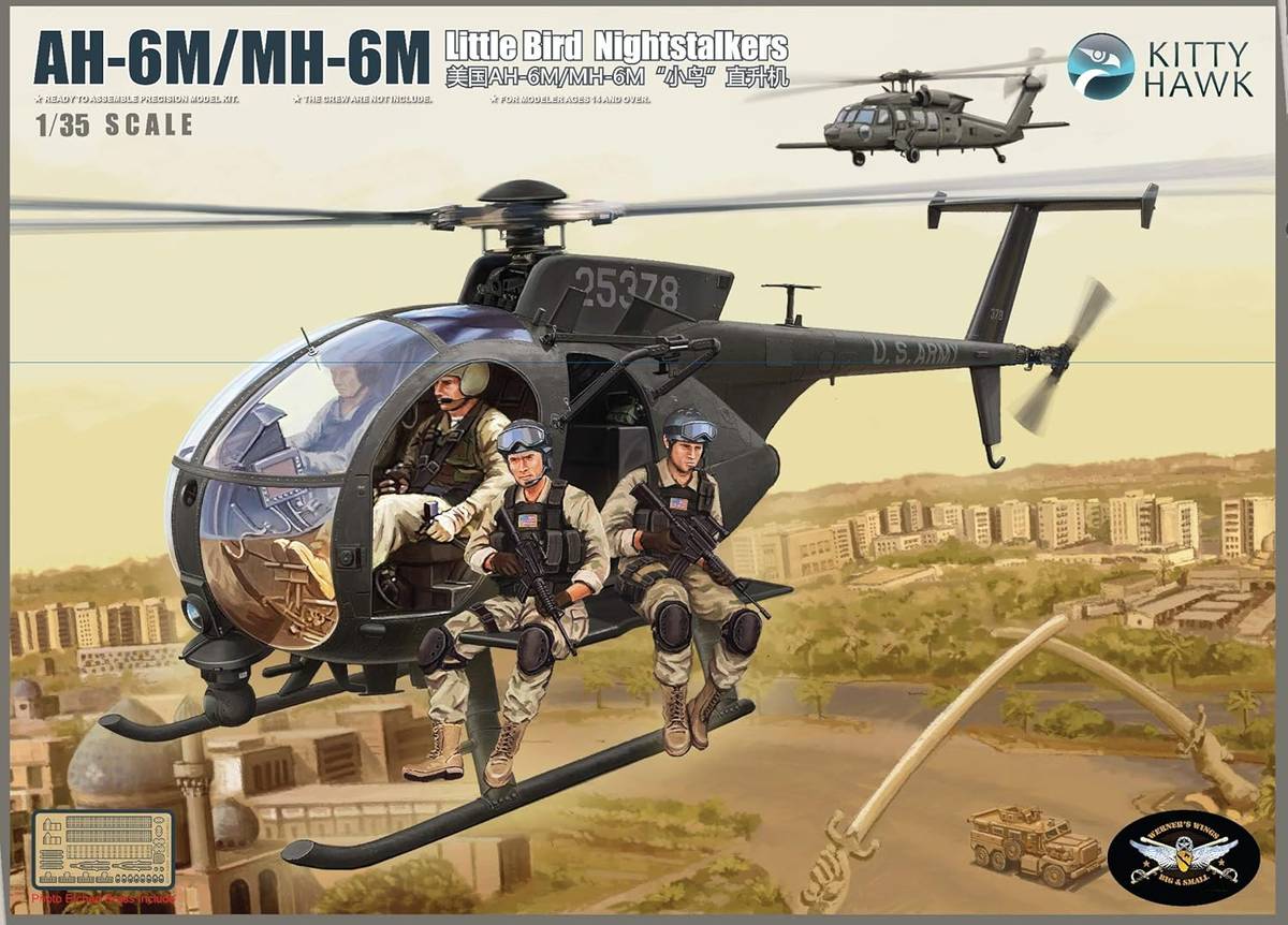 Kitty Hawk 1/35 AH-6M/MH-6M Nighttalker with Figures Model Kit