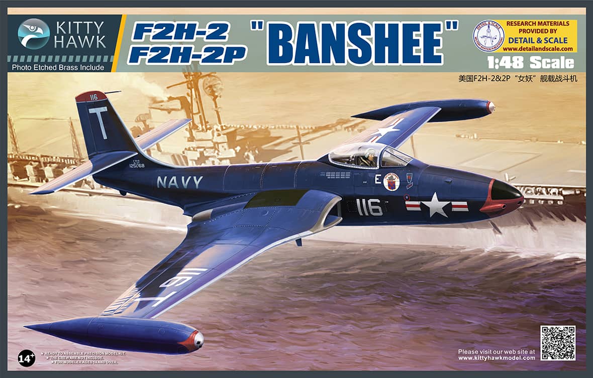 Kitty Hawk 1/48 F2H-2/F2H-2P Banshee Model Kit KH80131