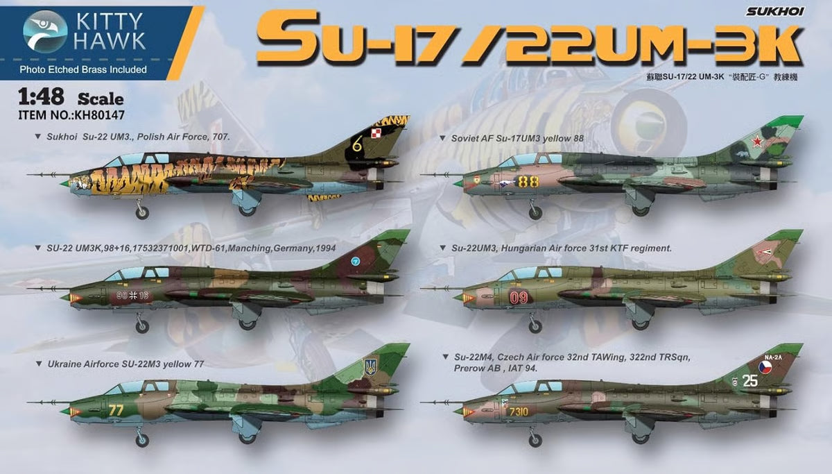 Kitty Hawk 1/48 Su-17/Su-22 UM3K/UM4 Fitter G Model Kit KH80147