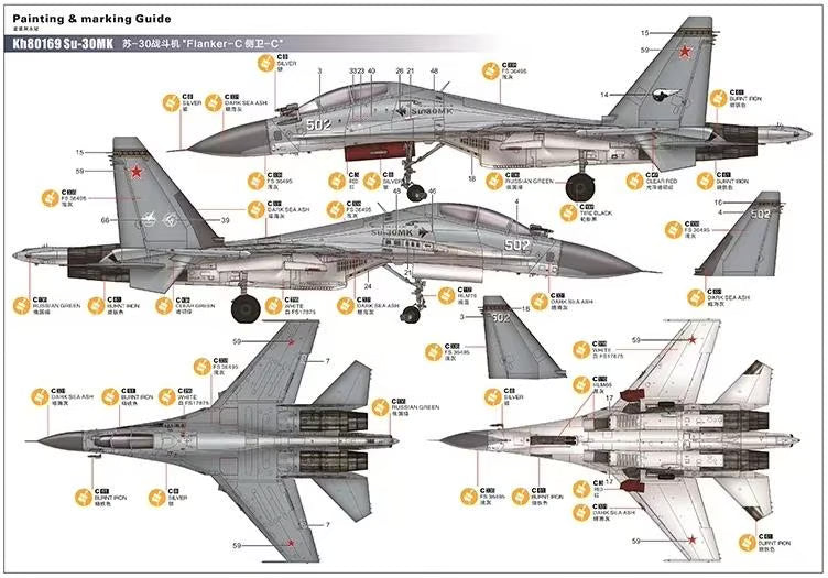 Kitty Hawk 1/48 Su-30MK Flanker-C Model Kit KH80169