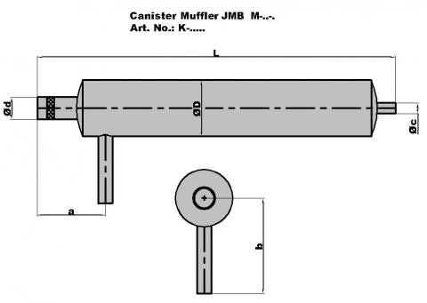 JMB Mufflers - Canister Style - Front Outlet - 70/90 (Box 62)
