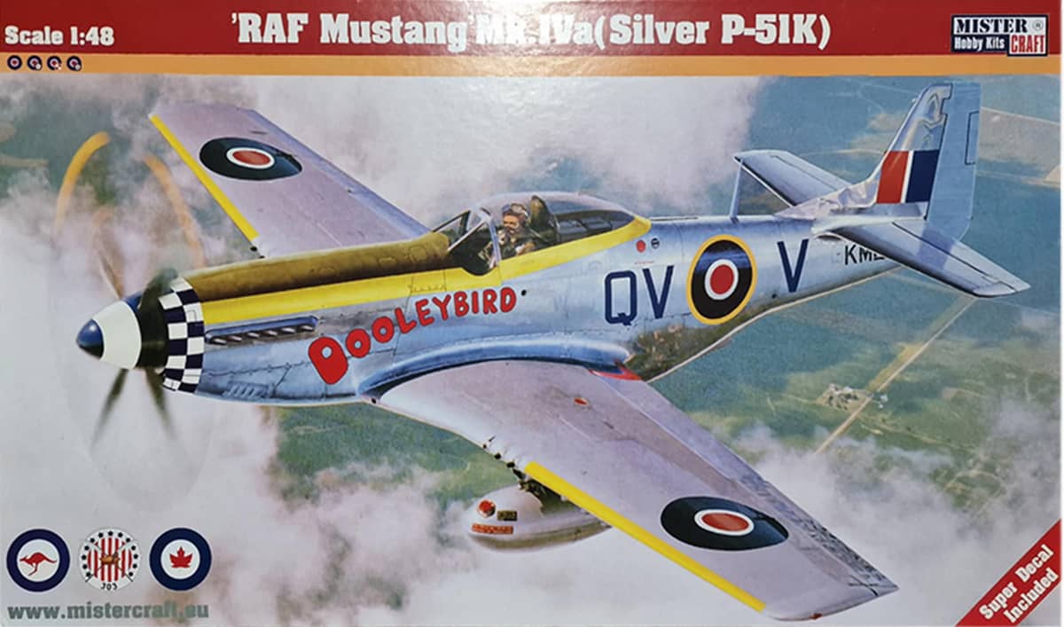 1/48 RAF P-51 Mustang Mk IVa Silver P-51K Kit MCF274