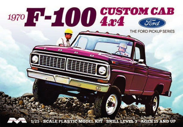 Moebius 1:25 1970 Ford F-100 Custom Cab 4x4 Pickup Kit MMK1230