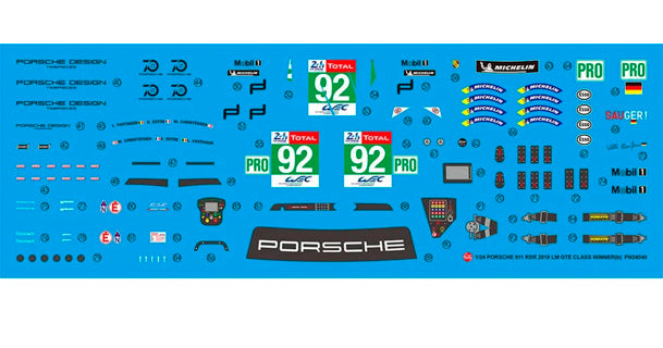 NuNu 1/24 Porsche 911 992 LM 18 Pink Pig kit